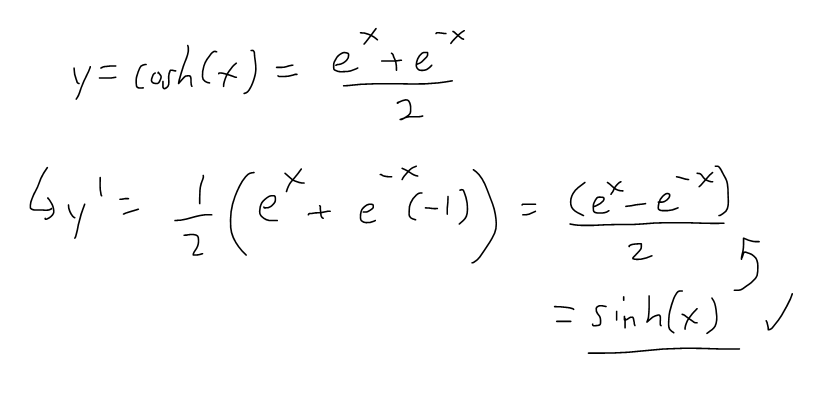 Derivatives of Hyperbolic Trigonometry: cosh(x) | PeakD