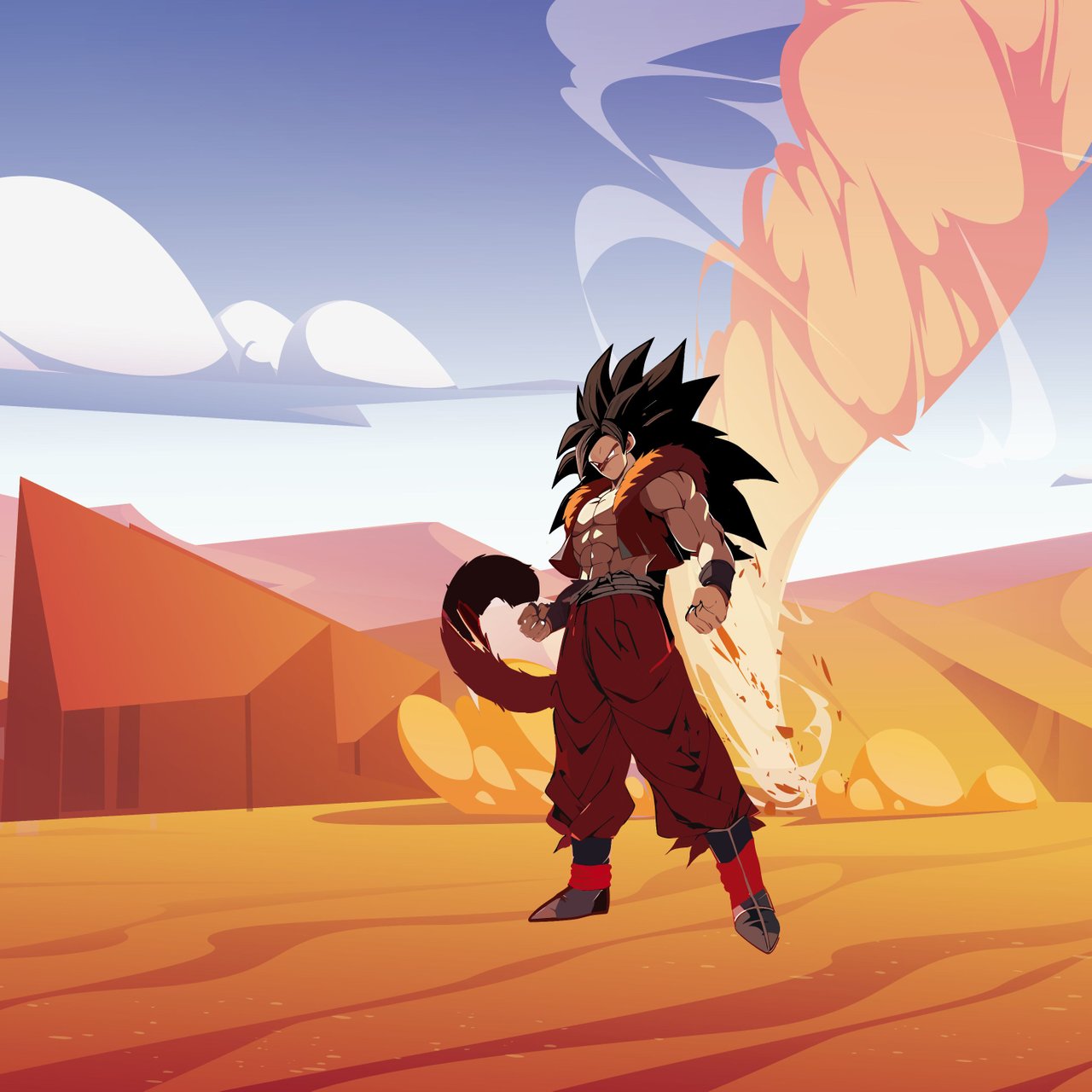 Illustration of Goku SSJ4 (xeno)