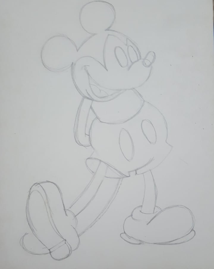 how to draw mickey mouse hands