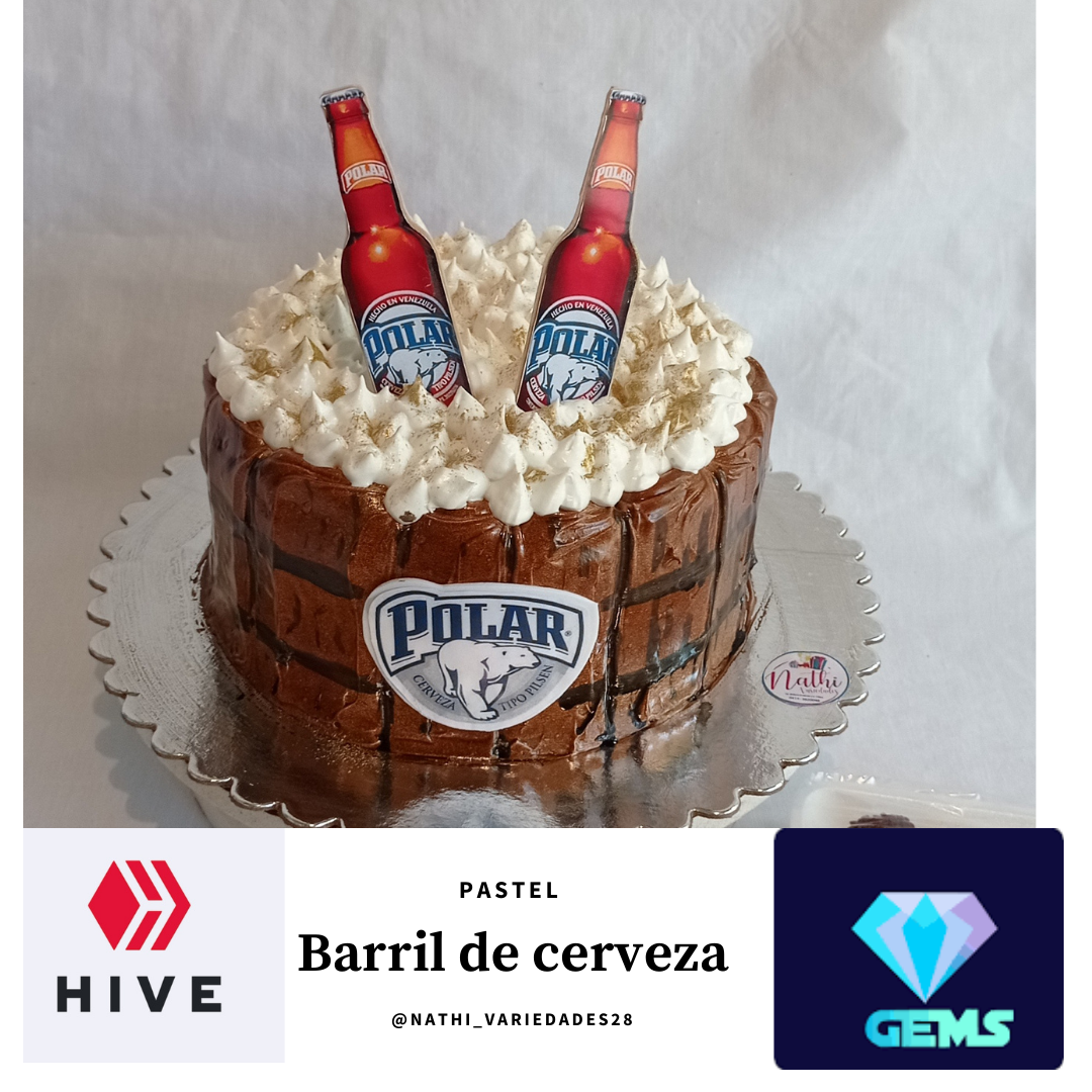 ENG-ESP] Pastel relleno de chocolate decorado como barril de cerveza. /  Chocolate filled cake decorated as a beer barrel. | PeakD