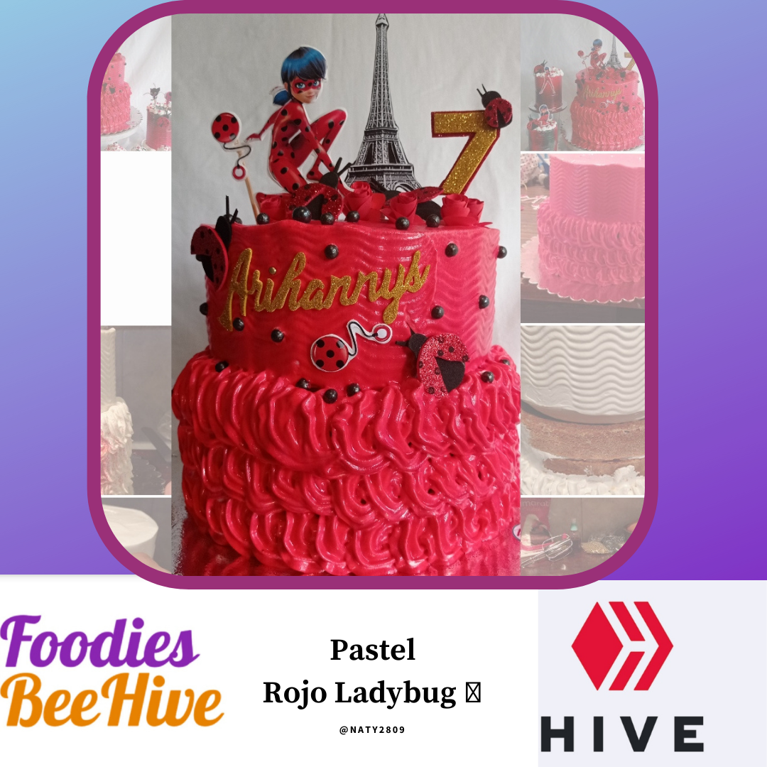 ENG-ESP] Decoremos un pastel 2 niveles con merengue y topper de foami  inspirado en Ladybug./ Let's decorate a 2 tier cake with meringue and a  foami topper inspired by Ladybug. | PeakD