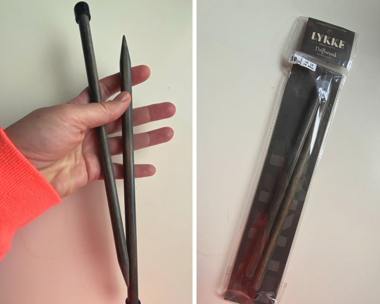 Lykke umbra straight knitting needles