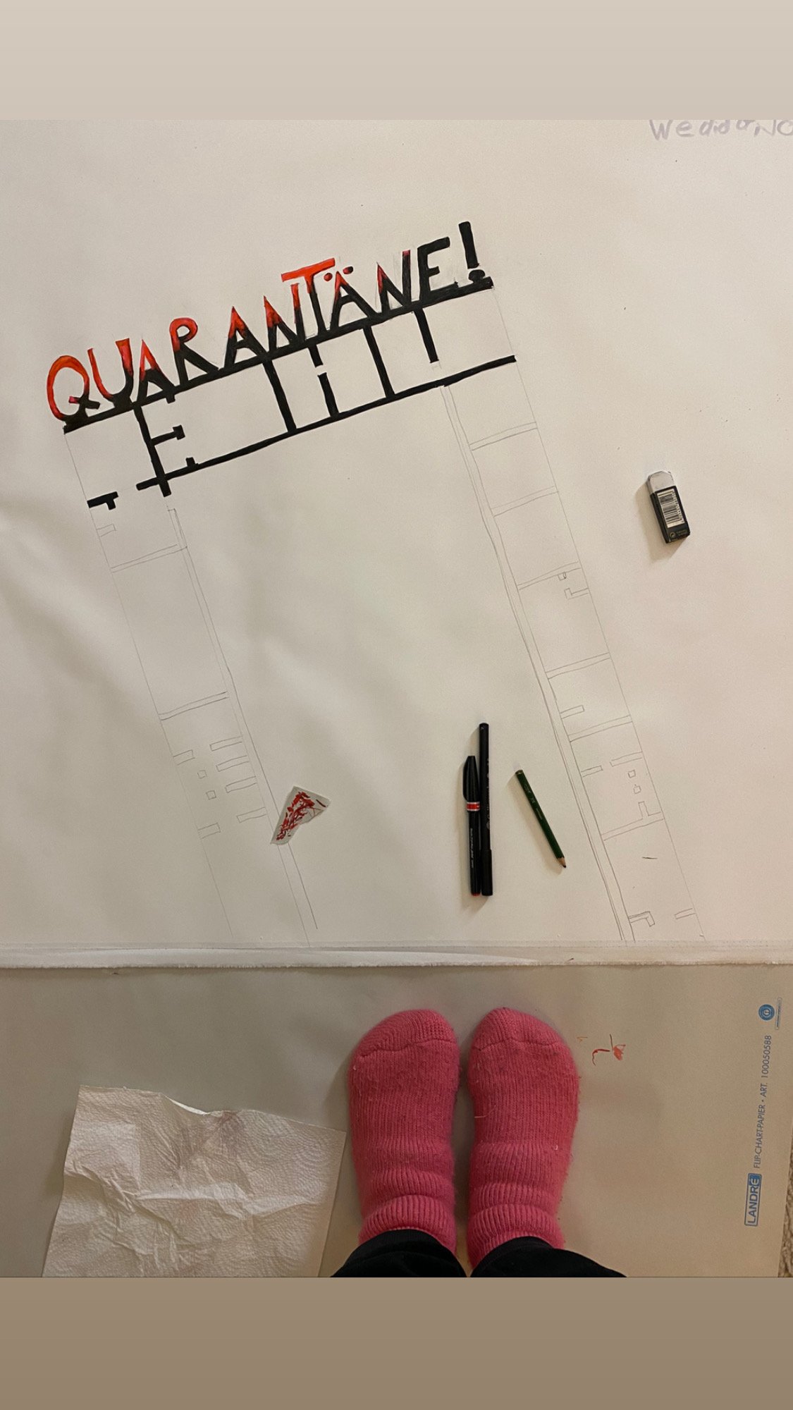 unfinished drawing from Simone about quarantine