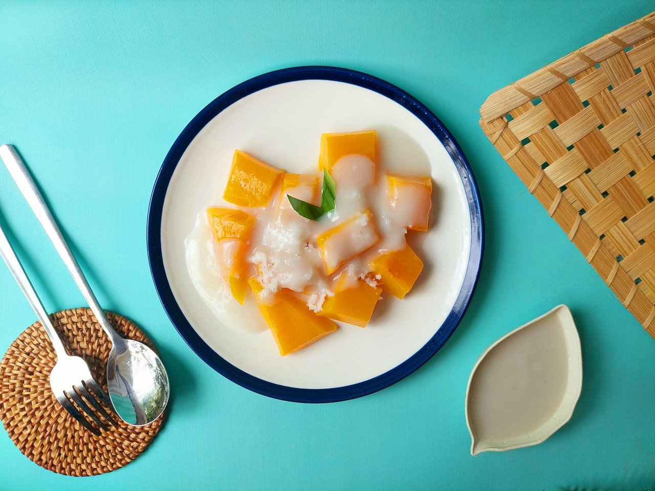Special Dessert Steamed Pumpkin Fla Coconut Milk
