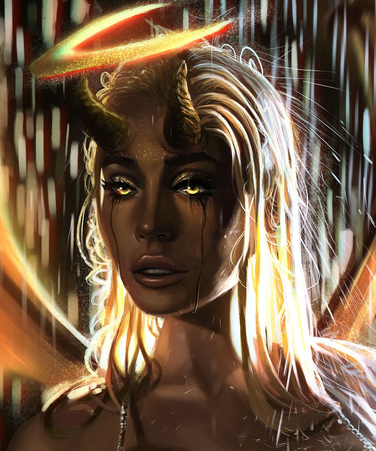 💛Divinity 💛 - Sexy Fallen Angel Art - FULL PROCESS EXPLAINED + GIF | PeakD