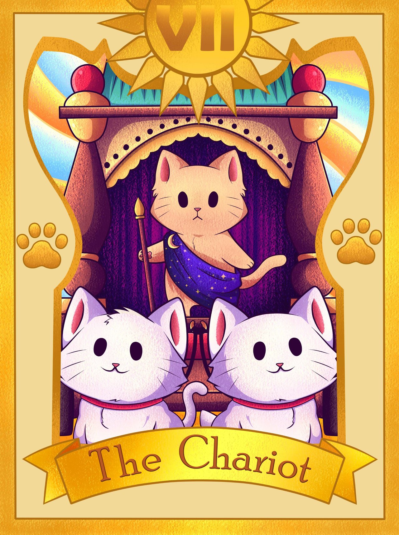 The Cat Magician, Tarot, El Mago, The Magician, Whimiscal Cat, Art, Art  Decor