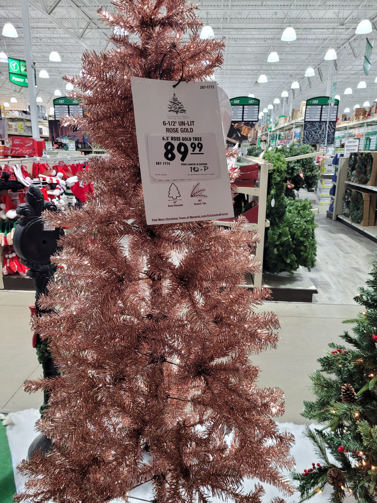 rose gold christmas tree menards