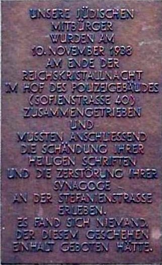 Abb. 1 Spätestens JETZT, 38 Jahre nach der Kristallnacht der Nazis, sollte man damit aufhören, weiterhin nur zuzuschauen, sondern endlich darauf hinschauen, wo man seine Mitverantwortung für Eustress hin zu Synergie wahrzunehmen hat!