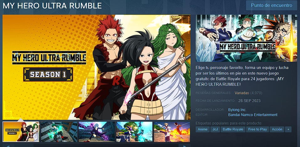 MY HERO ULTRA RUMBLE no Steam