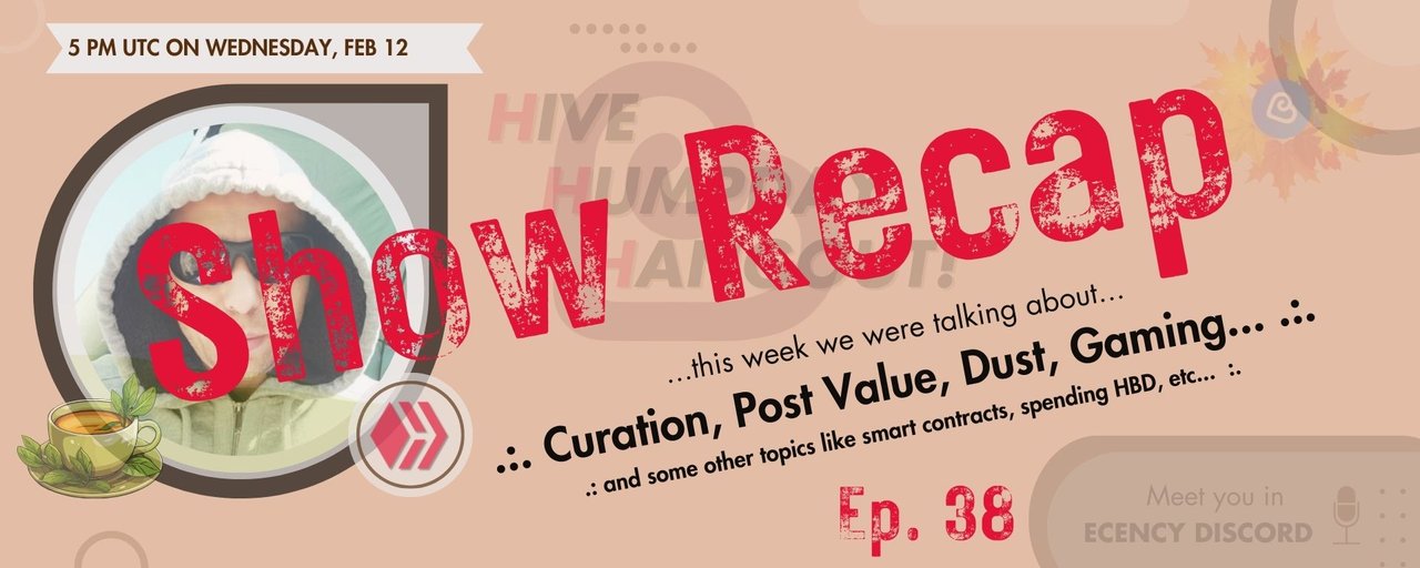 Curation, Post Value, Dust, Gaming, etc. .:. Recap of Hive Humpday Hangout Ep.38 + HHHLive Show Recording (February 12, 2025)