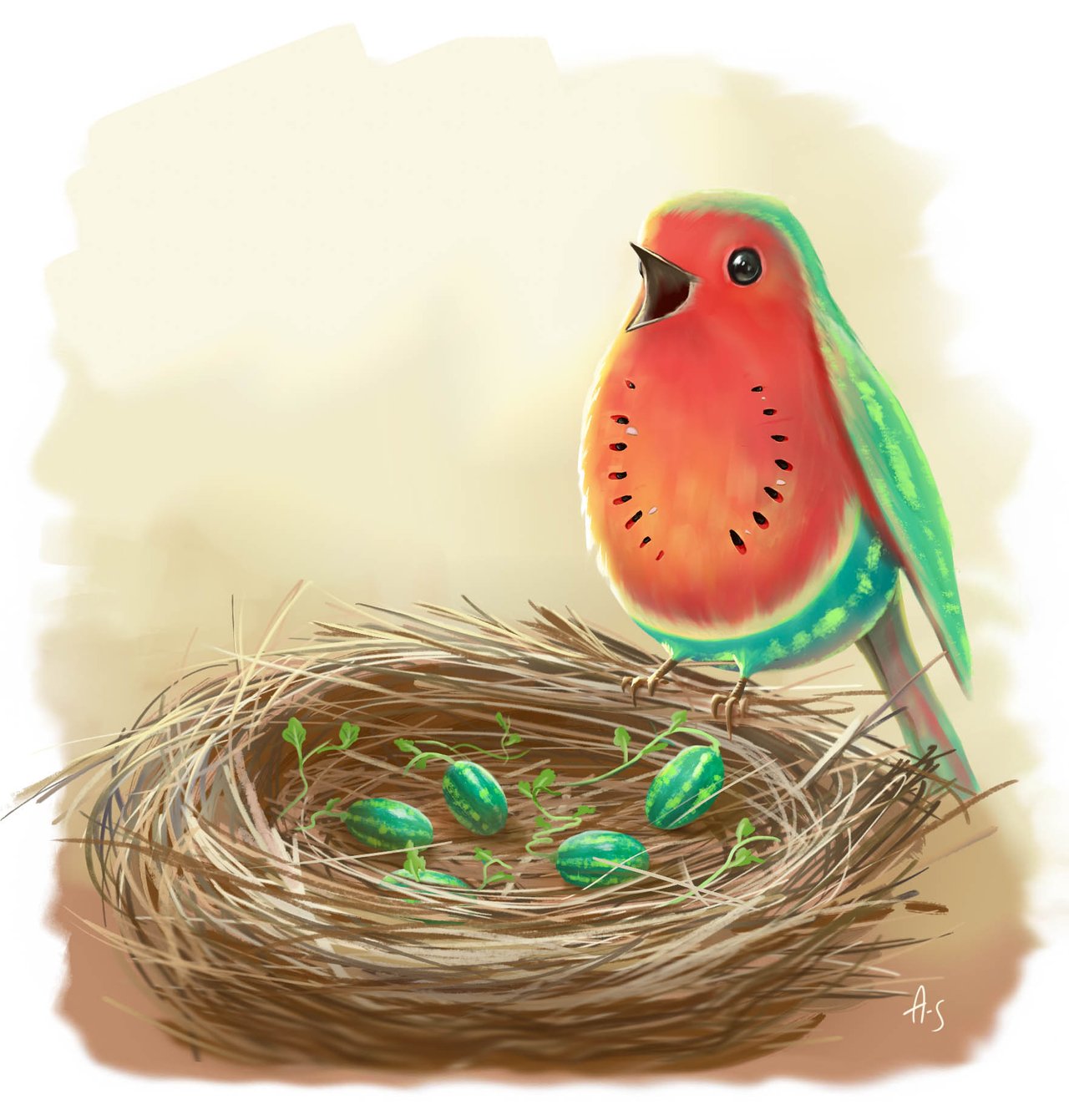 robin nest drawing
