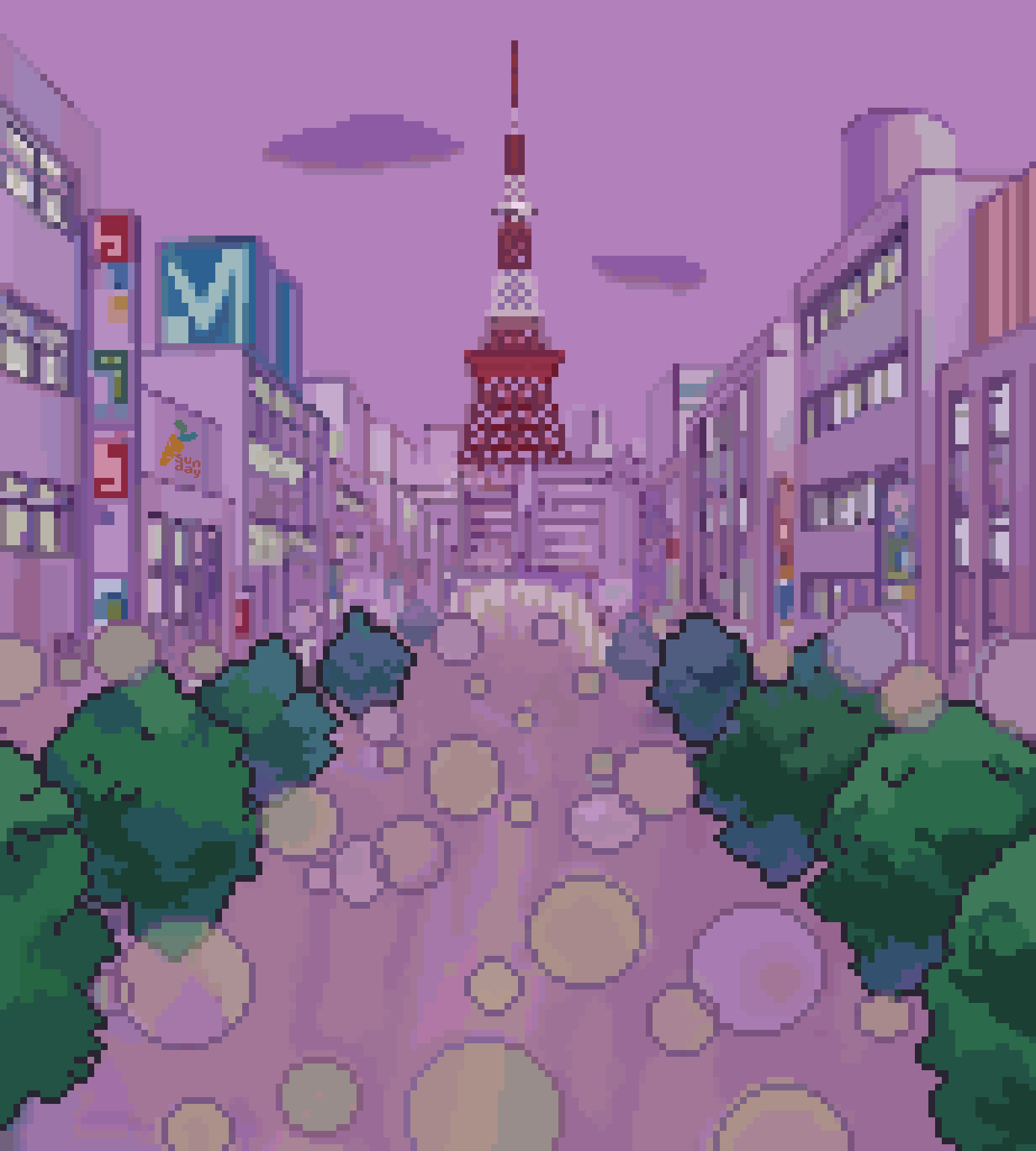 Pixel Art Study of a 90's Anime Background | PeakD