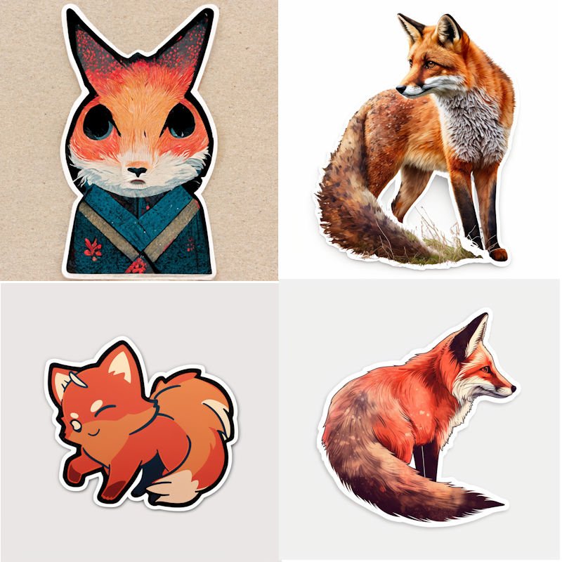Midjourney Super Cute Animal Stickers Prompt Style