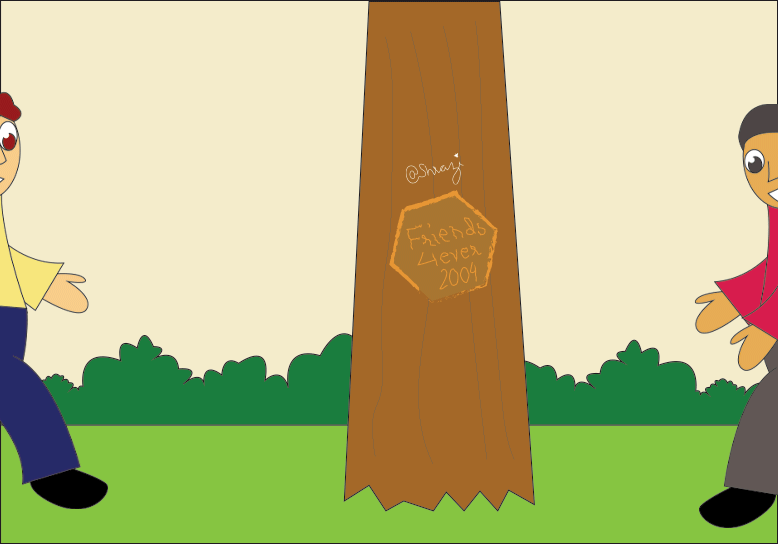 Gif Image of my last drawing/illustration (Friends 4 Ever)