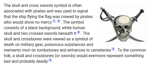 mean skull and cross swords