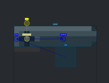 Setting up the joint and colliders.