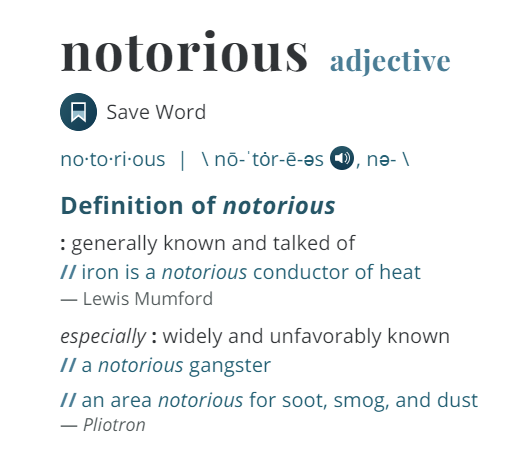 What Does Notorious Mean Online Cityofclovis