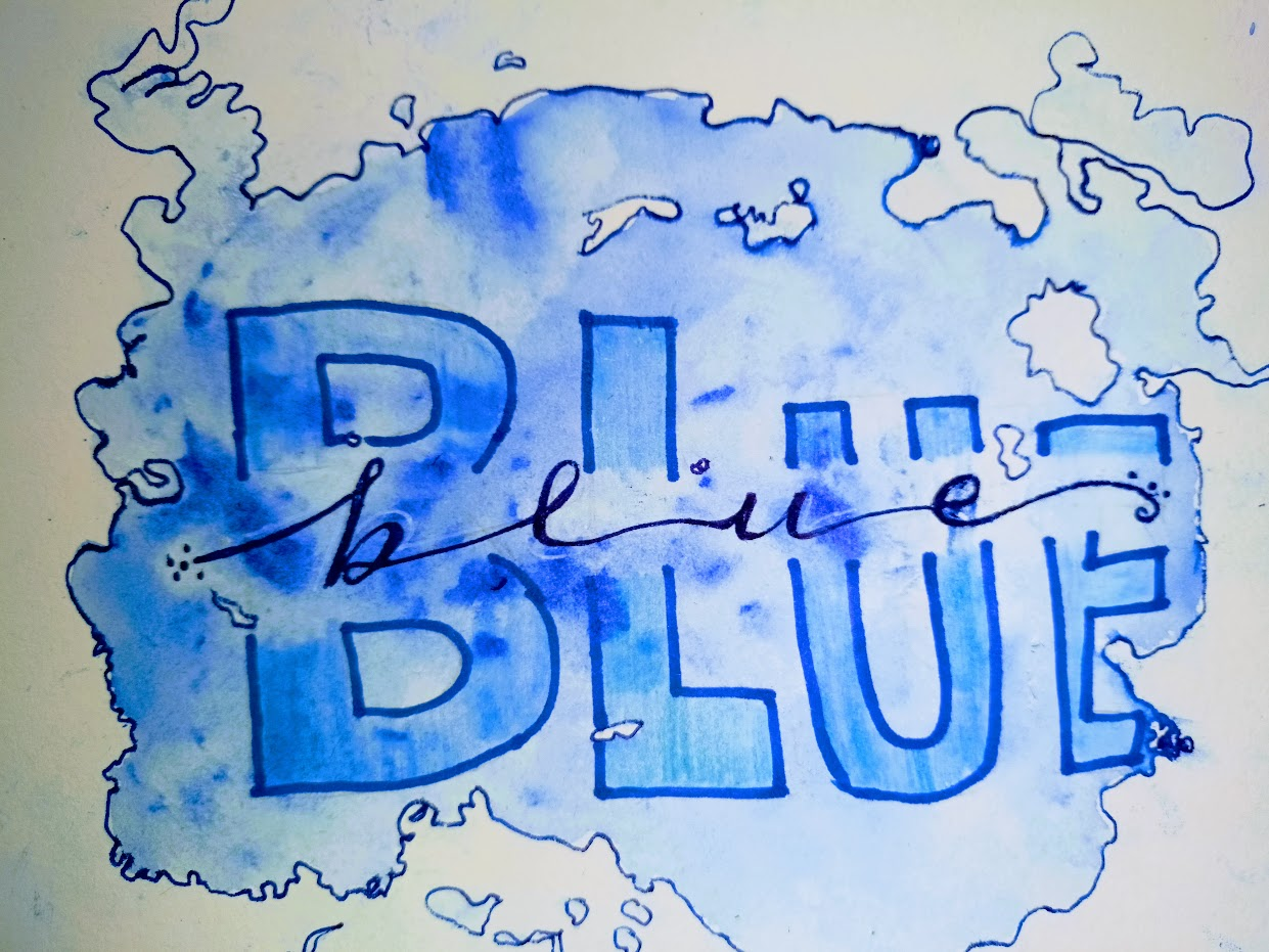 THAT'S A LOT OF BLUE in ONE ILLUSTRATION - Marker Art Challenge