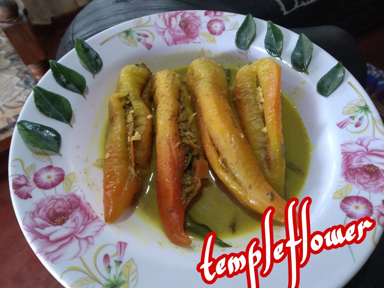 A delicious capsicums curry with egg filling, you'll love the look and taste of this curry.