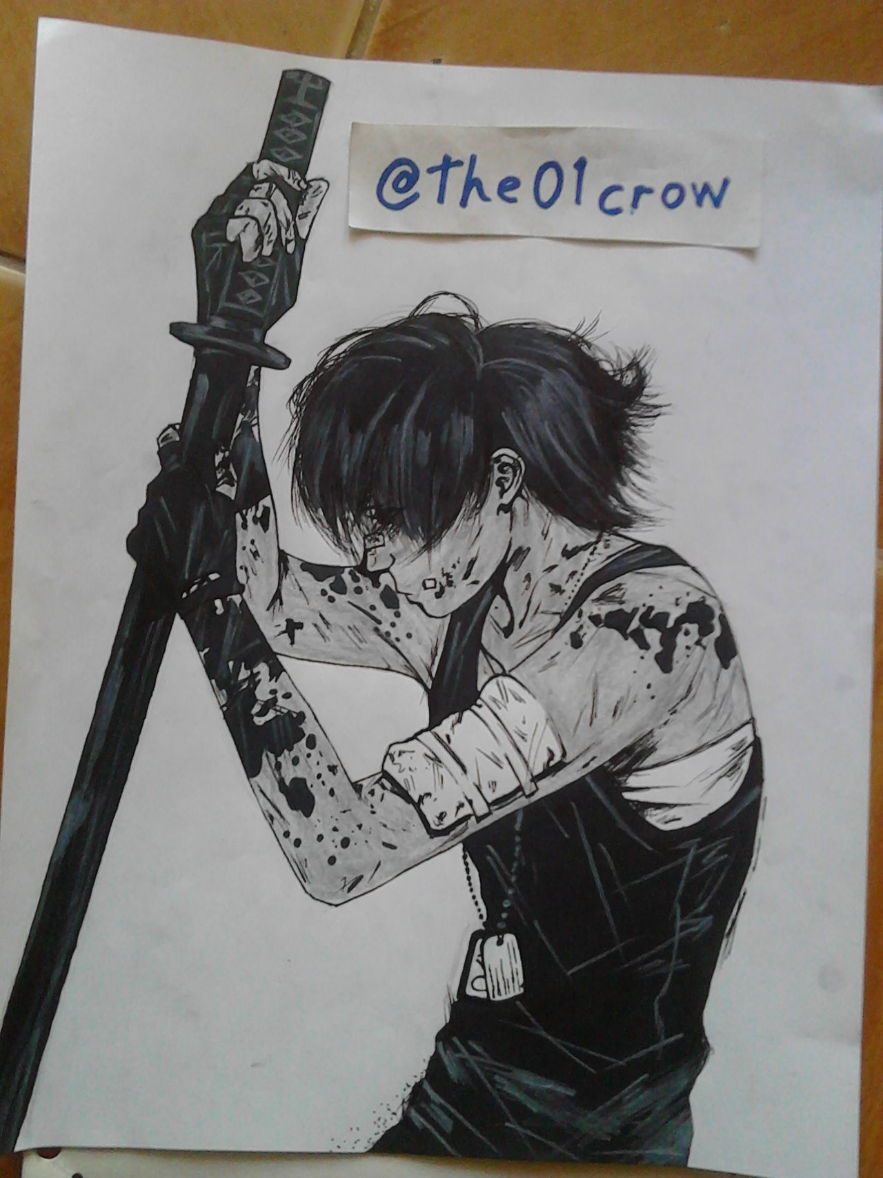 Drawing of Nicolas Brown - from anime Gangsta | PeakD, image size:1280x1707