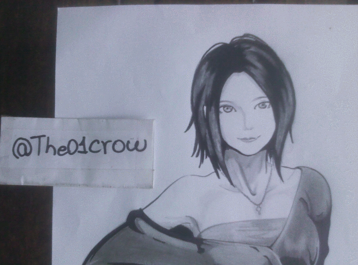 Drawing of Sexy Girl in black clothes
