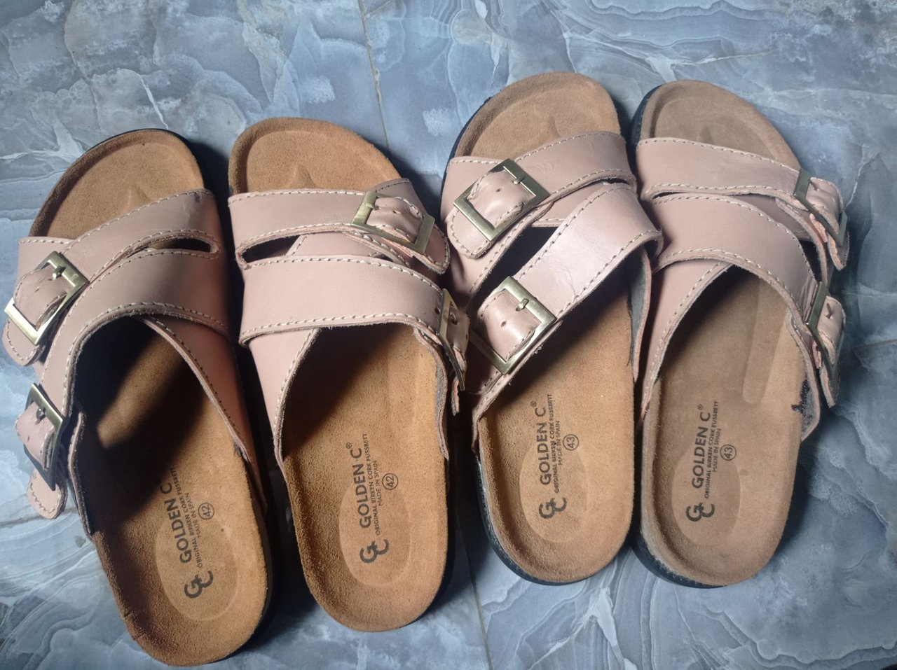 MAKING TWO DOUBLE-CROSS STRAP BIRKENSTOCK PALM SANDALS FOR A HIVER