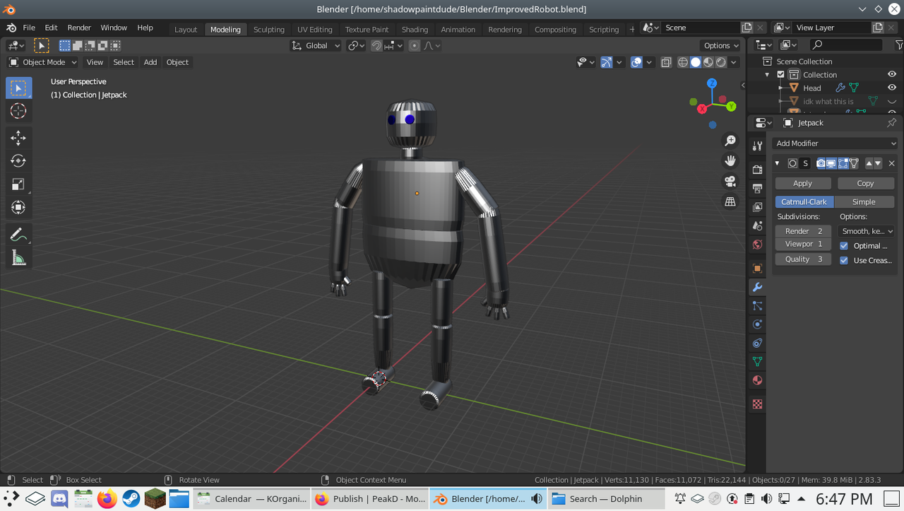 A little Blender robot. | PeakD