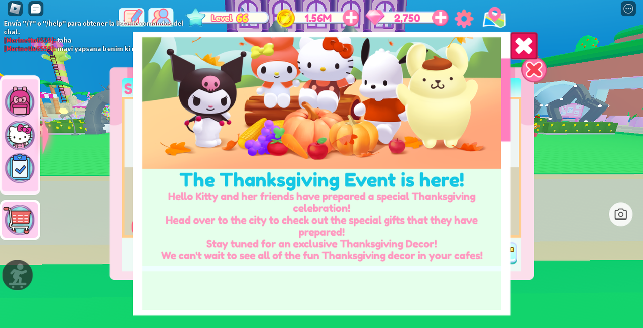 New Thanksgiving Day Update - Hello Kitty Café 🎁🌷✨[ENG - ESP