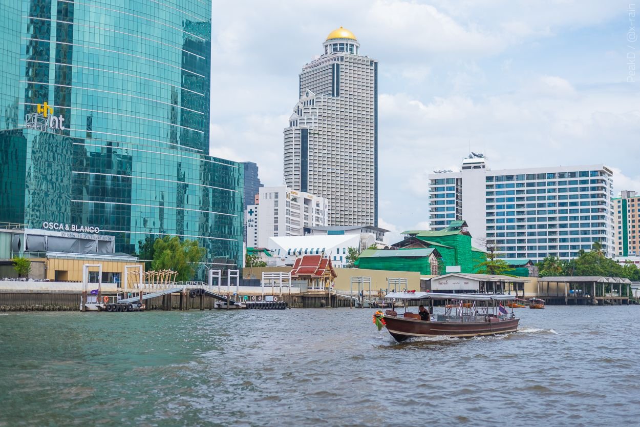 Aerial view of Icon Siam water front building in downtown Bangkok