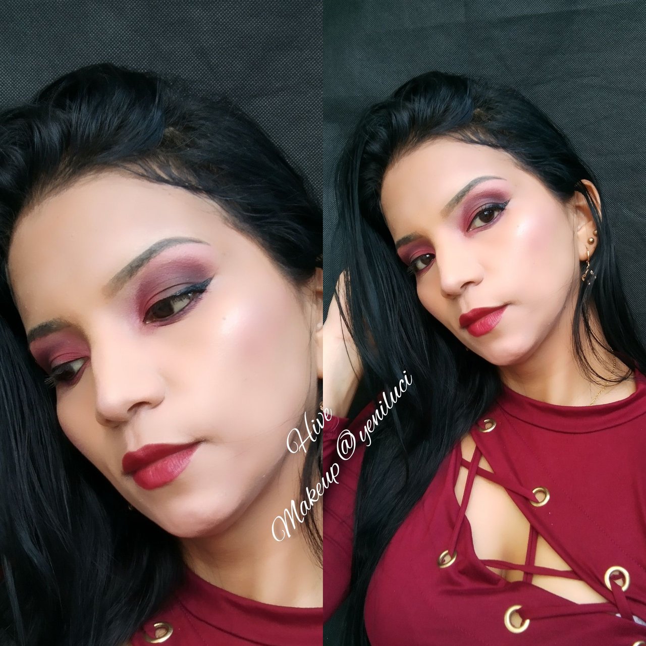 Elegant makeup in wine and black tone - In a few minutes, Step by ste/ Maquillaje elegante en tono vino y negro -En pocos minutos, Paso a paso  [Eng-Esp] | PeakD