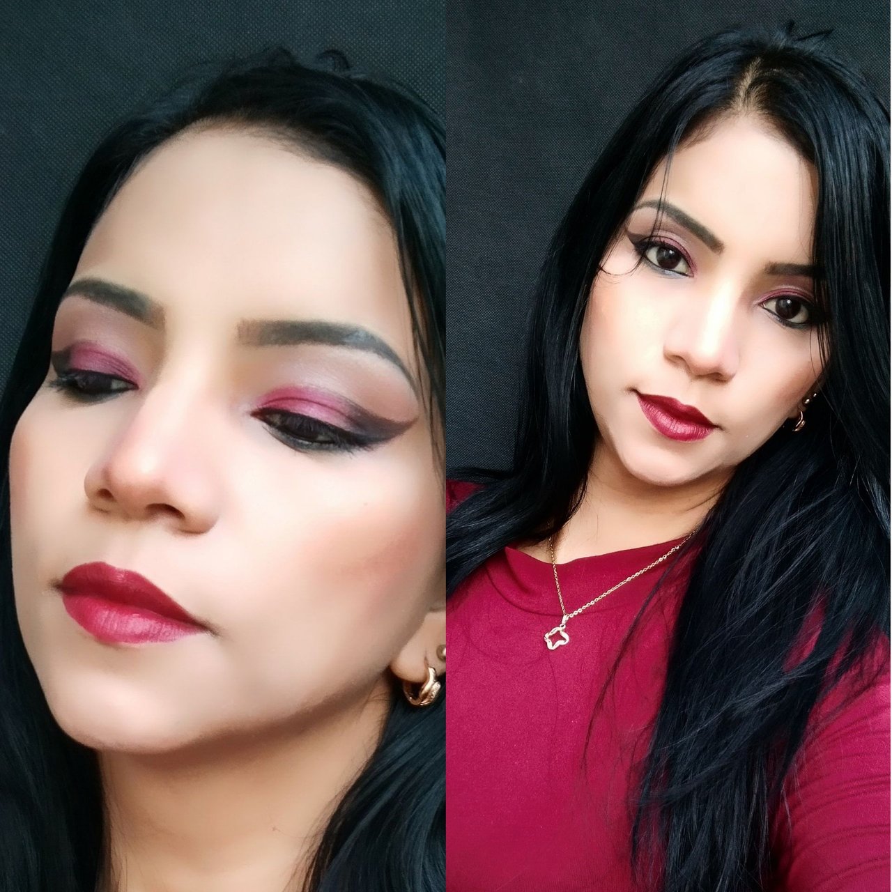 Elegant and attractive makeup in wine and black, in a few minutes, step by  step||??Maquillaje elegante y atractivo en vino y negro, en pocos  minutos, paso a paso[Eng-Esp] | PeakD