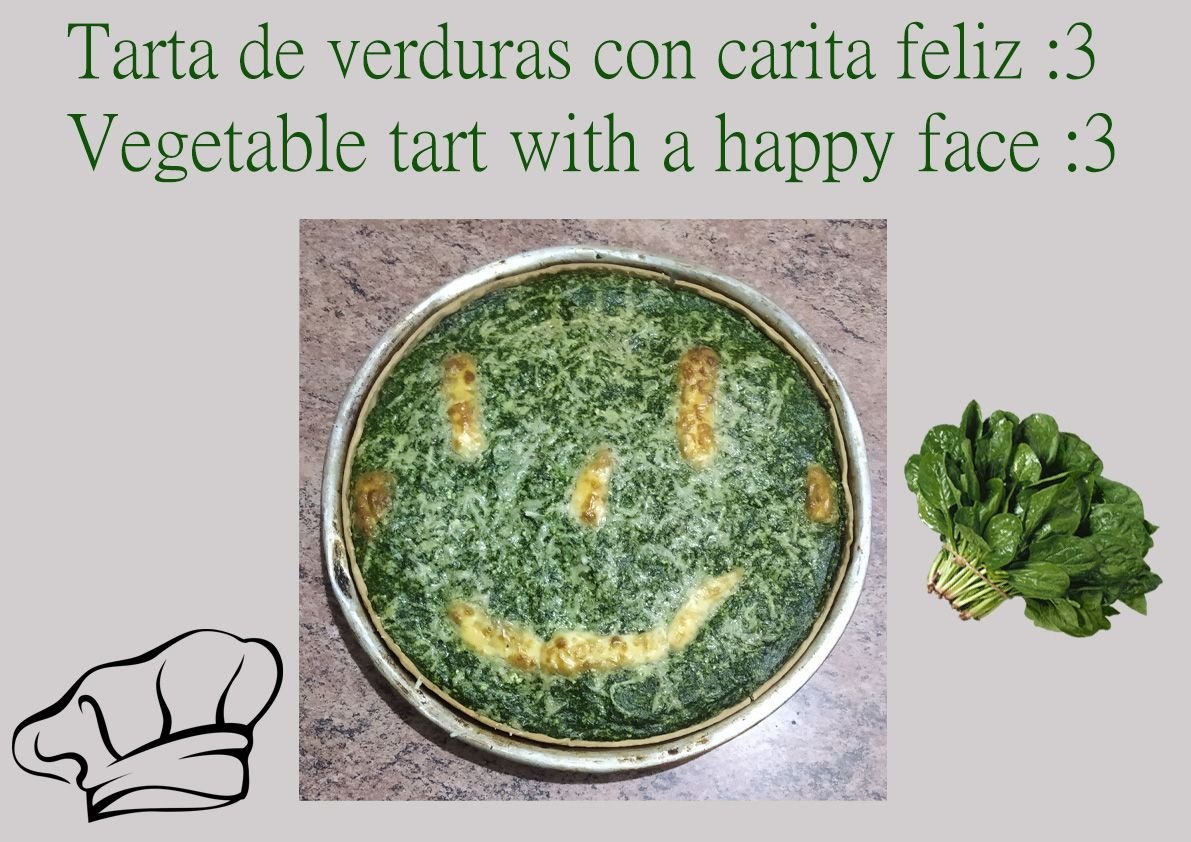 Tarta de verduras con carita feliz 3 Vegetable tart with a