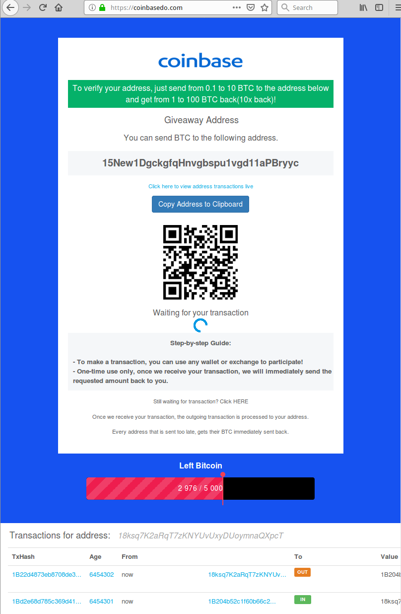 Coinbase BTC Giveaway Scam Promoted By Fake Erik Voorhees Twitter Profile |  PeakD