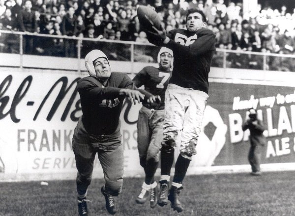 The first televised football game was played Sept. 30, 1939