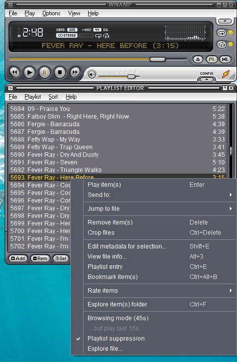 Winamp song list app video