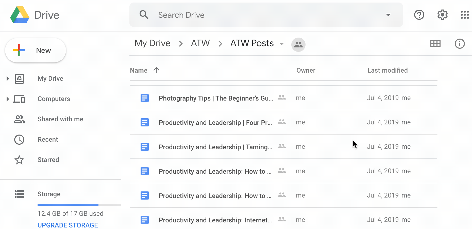 Check out this neverending list of pending blog posts in my Google Drive. Oy.