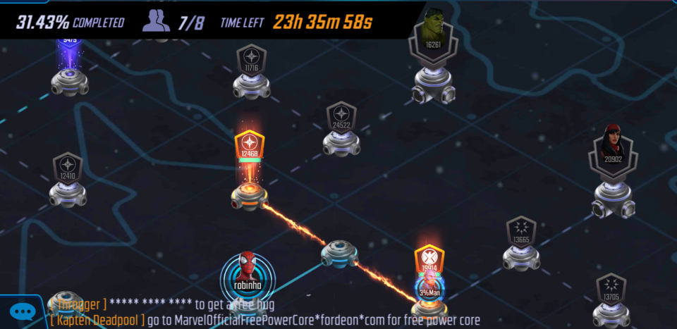 Now at Level 36 with missions getting harder in Marvel Strike Force