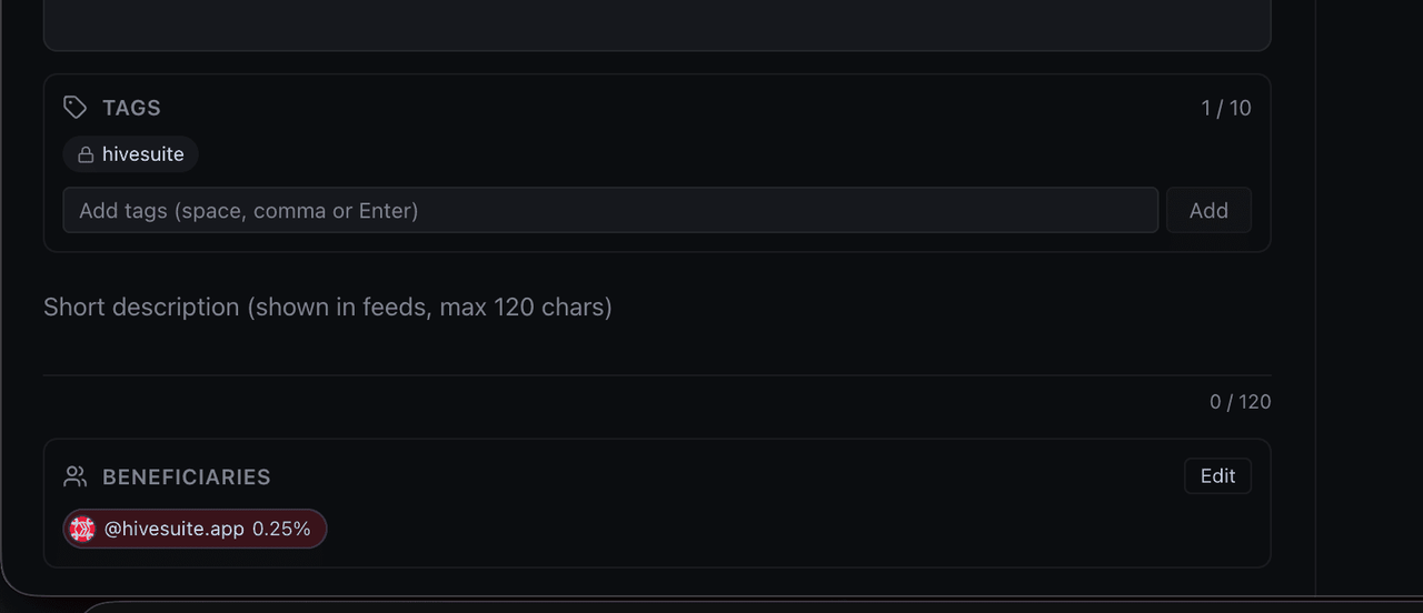 Beneficiary Input Improvements to 0.25% in Hive React Kit