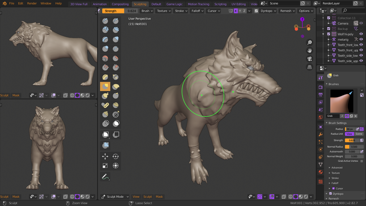 Sculpting a good boi in Blender 2.8