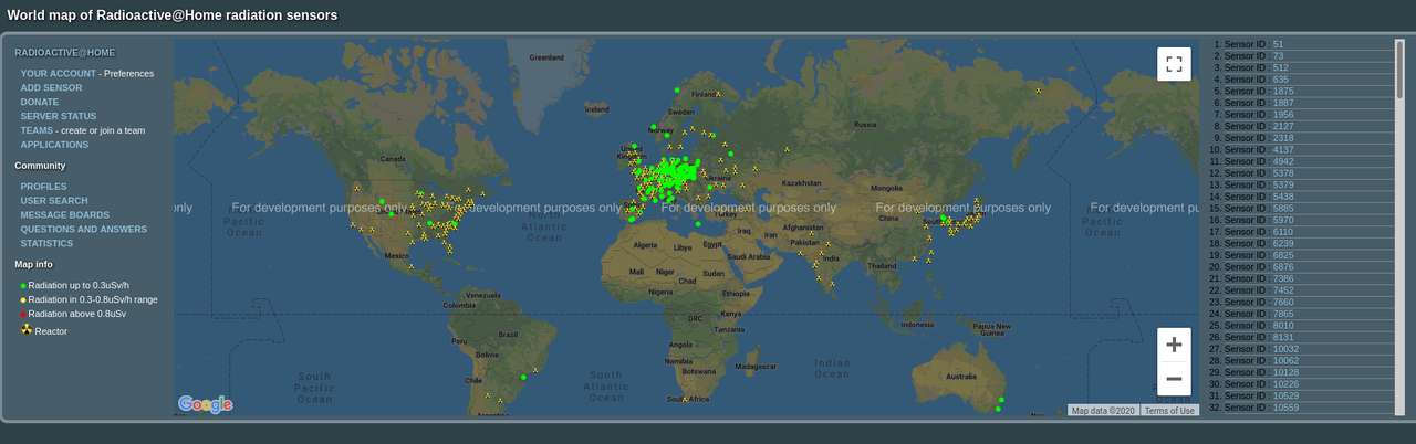 Radioactive@home map