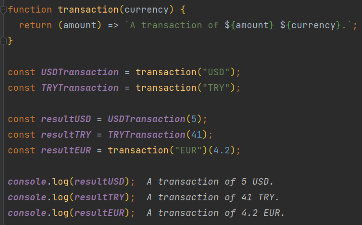 Functions as return statement