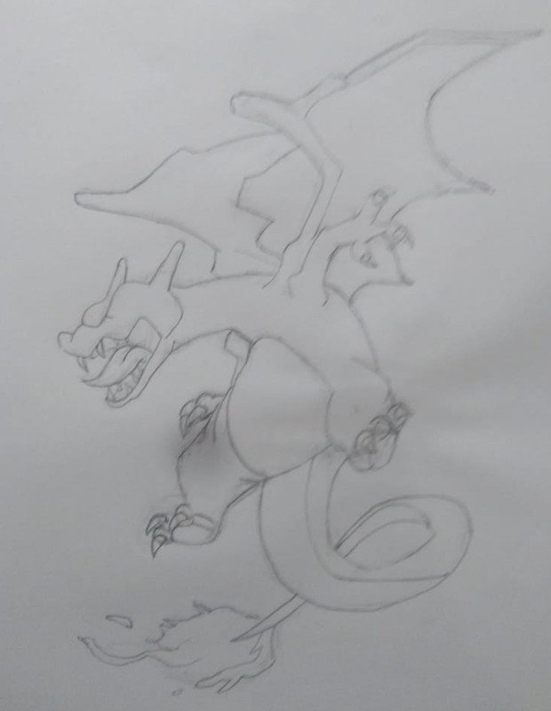 🔥 Drawing Charizard, Dibujando a Charizard POKEMON ART [ESP