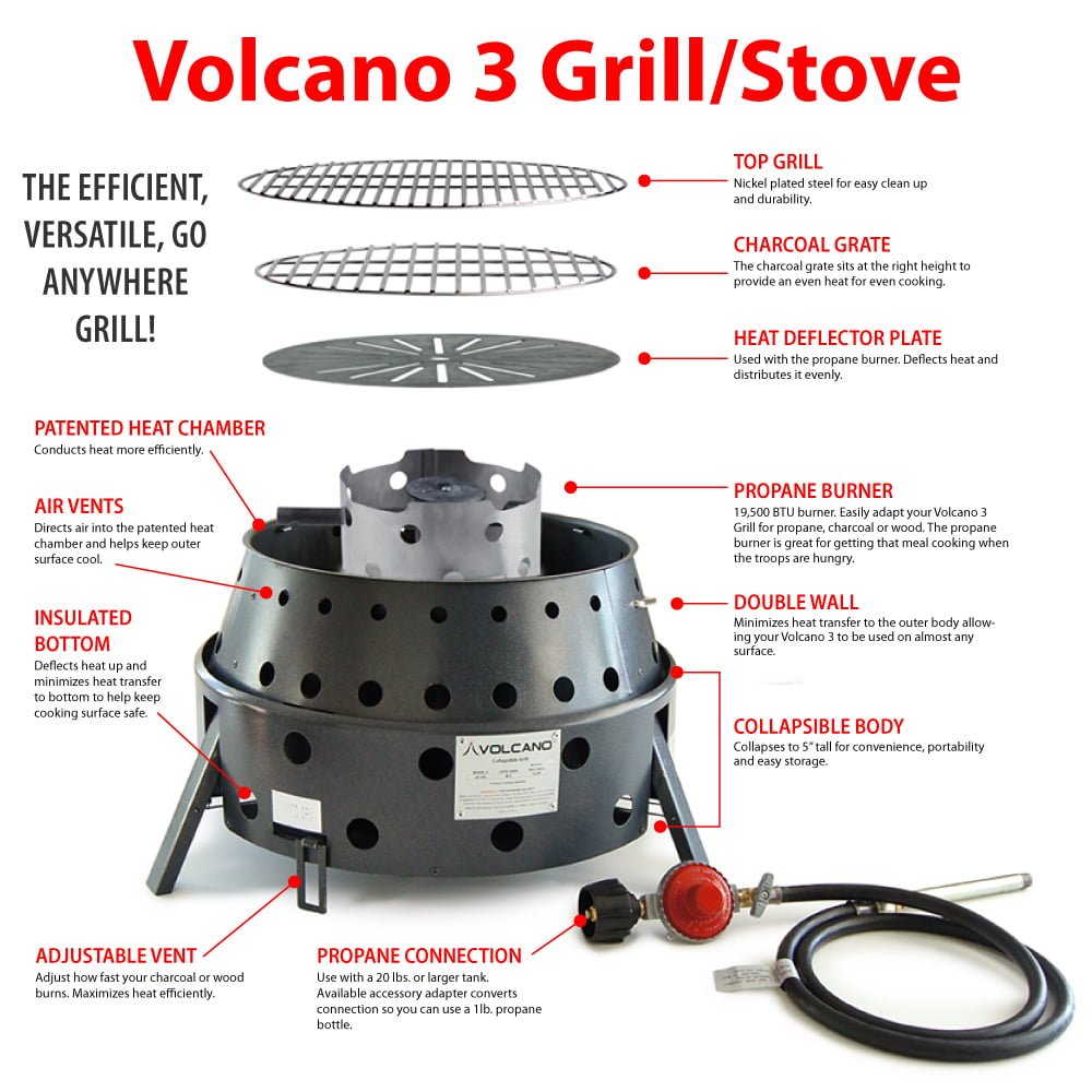 3 Volcano Trio: The Versatile Portable Cooker and Bonfire
