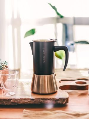 6 Grosche Milano Stainless Steel Stovetop Espresso Brewer