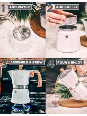4 6-Cup Milano Stovetop Espresso Maker