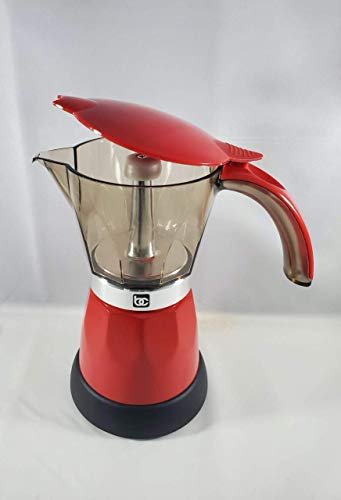 3 Portable Electric Espresso Maker in Red, available in 3 or 6 cups/Cafetera Eléctrica Portátil de Espresso en Rojo, disponible en 3 o 6 tazas