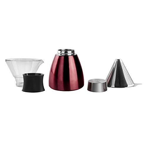 1 Red Asobu 32 oz. Pour Over Coffee Maker with Double-Wall Vacuum Insulation