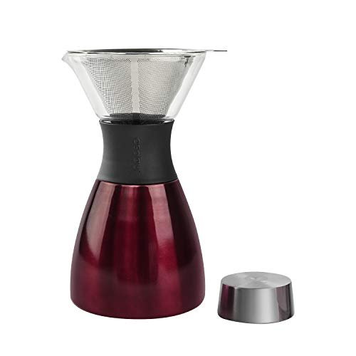 2 Red Asobu 32 oz. Pour Over Coffee Maker with Double-Wall Vacuum Insulation