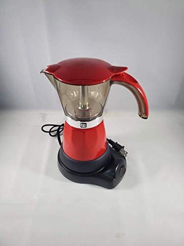 2 Portable Electric Espresso Maker in Red, available in 3 or 6 cups/Cafetera Eléctrica Portátil de Espresso en Rojo, disponible en 3 o 6 tazas