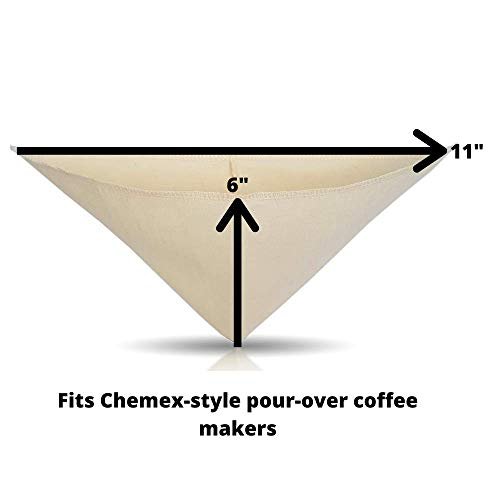 1 Zero Waste Canadian Coffee Filter - Sustainable Hemp and Organic Cotton Pour Over Cloth